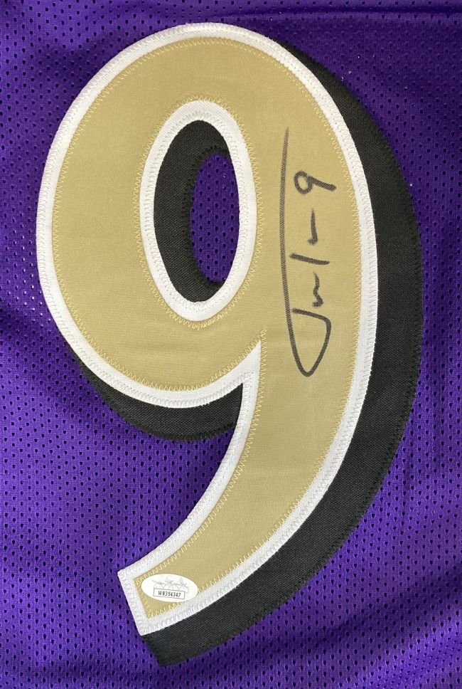 Justin Tucker Baltimore Ravens Signed Alternate Purple Football Jersey with JSA COA - Authentic NFL Memorabilia for Collectors & Fans, Perfect for Display, Gifting & Game Day