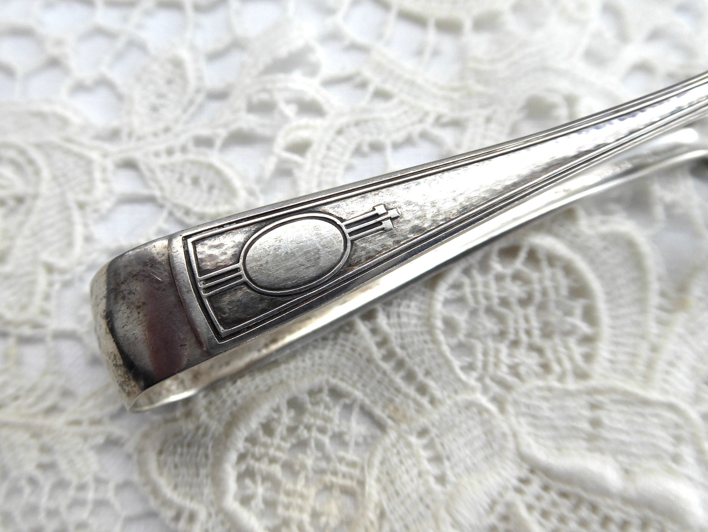 Vintage 1920s Art Deco Sterling Silver Sugar Tongs - Wallace Silver USA - Antique Claw End Design - Perfect for Tea Parties, Afternoon Tea, and Vintage Tableware Collections