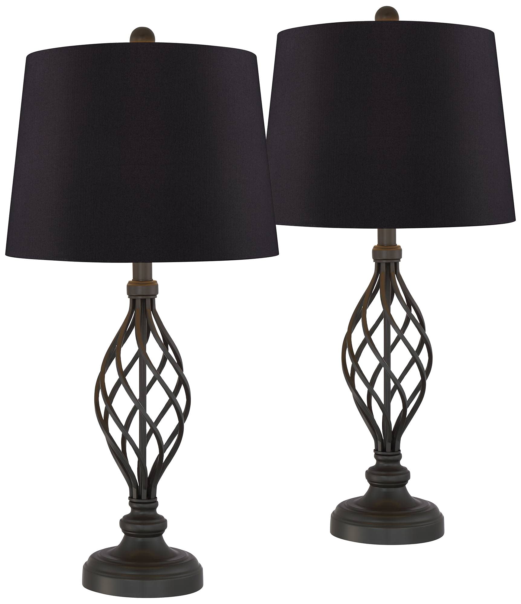 Franklin Iron Works Annie Modern Industrial Table Lamps - Set of 2, 28