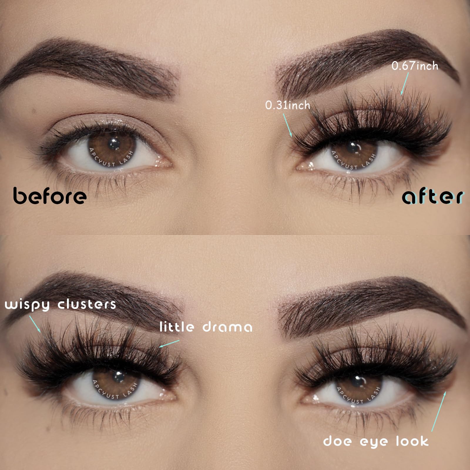 Fluffy Wispy Mink False Eyelashes 10 Pairs - Soft Natural Look Strip Lashes (8-17mm) for Everyday Wear, Parties & Special Occasions