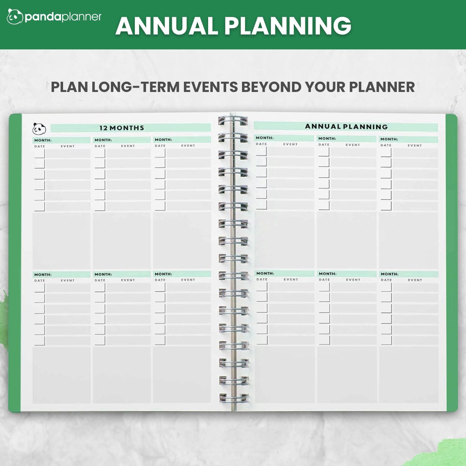 Panda Planner 2025 - Undated 90-Day Daily Planner with Hourly Schedule, Spiral Binding, Habit Tracker & To-Do Lists | 5.75