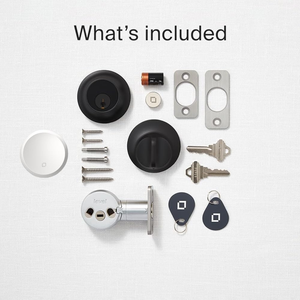 Level Lock+ WiFi Deadbolt Smart Lock - World's Smallest Apple Home Key Enabled Smart Lock - Remote Access via iOS/Android App - Compatible with Apple Home, Alexa & Google Assistant - Matte Black - Perfect for Smart Homes, Vacation Rentals & Airbnb Properties