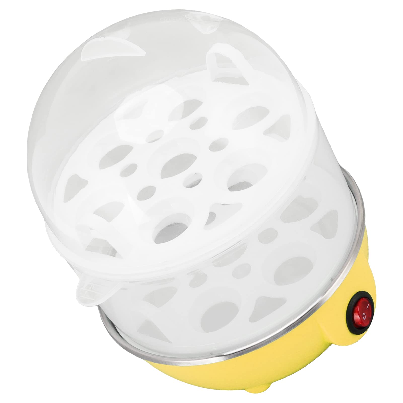 **Rapid Egg Cooker & Double Boiler - 2 Layers 14 Eggs Capacity with Auto Shut Off (Yellow) - Perfect for Breakfast, Meal Prep & Healthy Cooking**