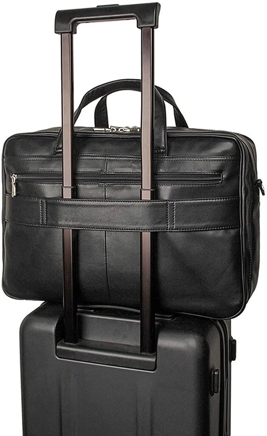 Men's Stylish Black Business Briefcase Messenger Bag - 17 Inch Laptop Shoulder Bag for Work & Travel, 45x32x13cm, Perfect for Office Professionals & Daily Commute