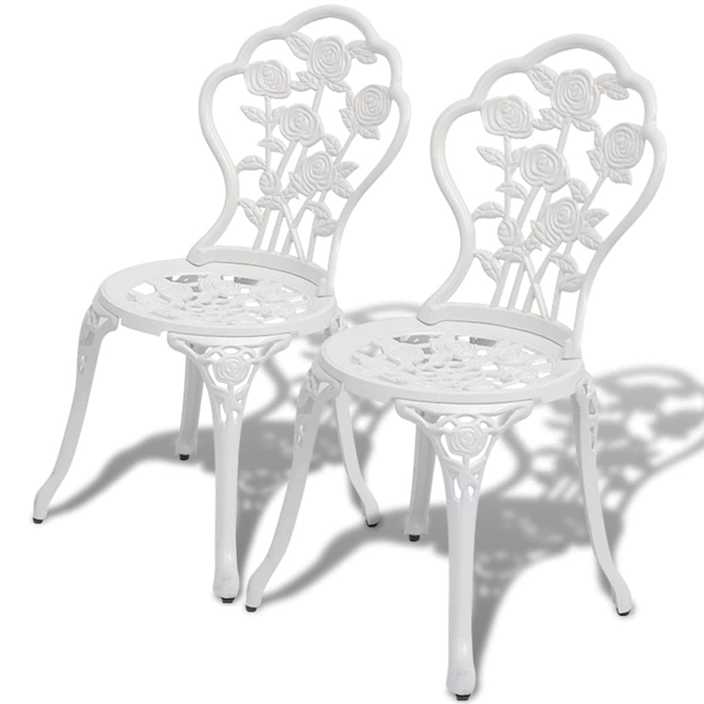Modern & Stylish 3-Piece Outdoor Patio Bistro Set - Durable Cast Aluminum Furniture in White - Perfect for Garden, Balcony & Backyard Relaxation