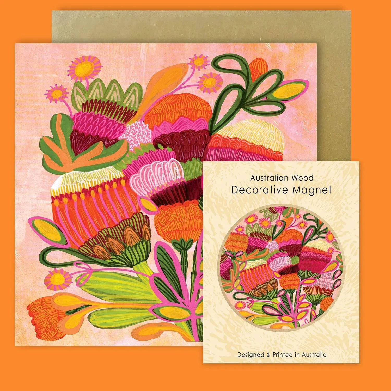 Wild Blooms Magnetic Greeting Card Gift Set - Perfect for Birthdays, Anniversaries & Thank You Notes | Floral Stationery for Home & Office Decor