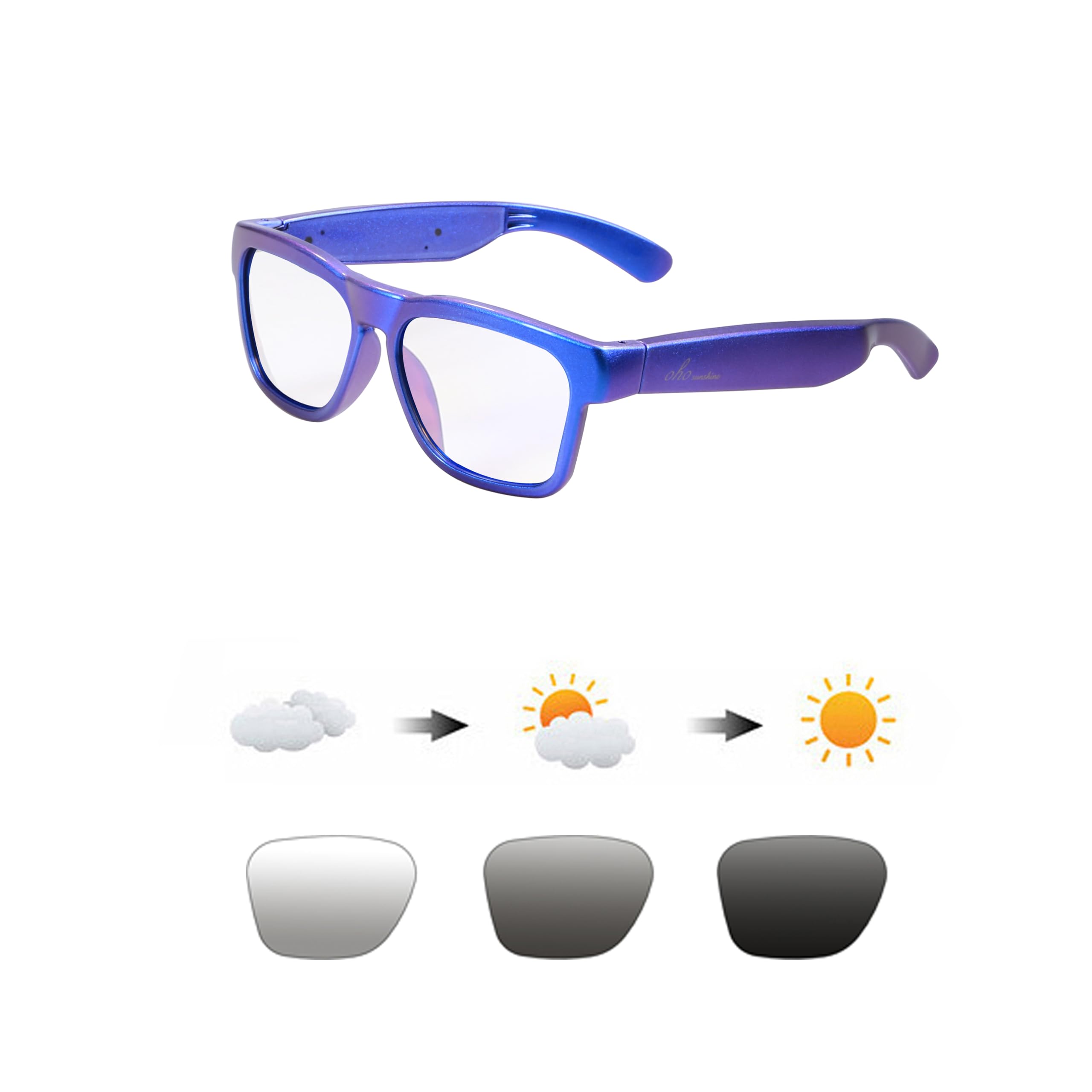 OhO Smart Glasses - Polarized Bluetooth Sunglasses with Built-in Speaker, UV400 Protection & Voice Control for Men & Women | Perfect for Running, Cycling, Hiking & Outdoor Activities