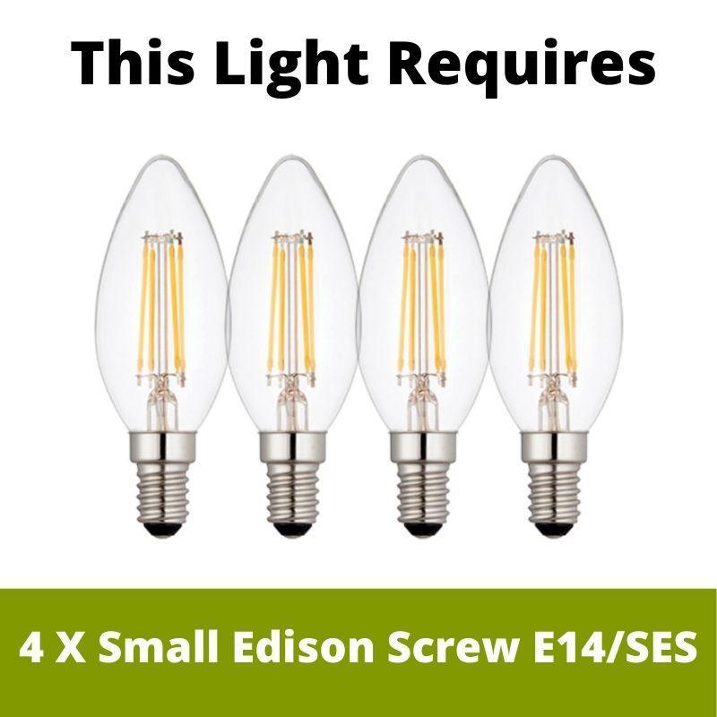 Aries 4-Light Small Nickel Crystal Chandelier by Elstead - Elegant Dining Room Lighting for Home Decor