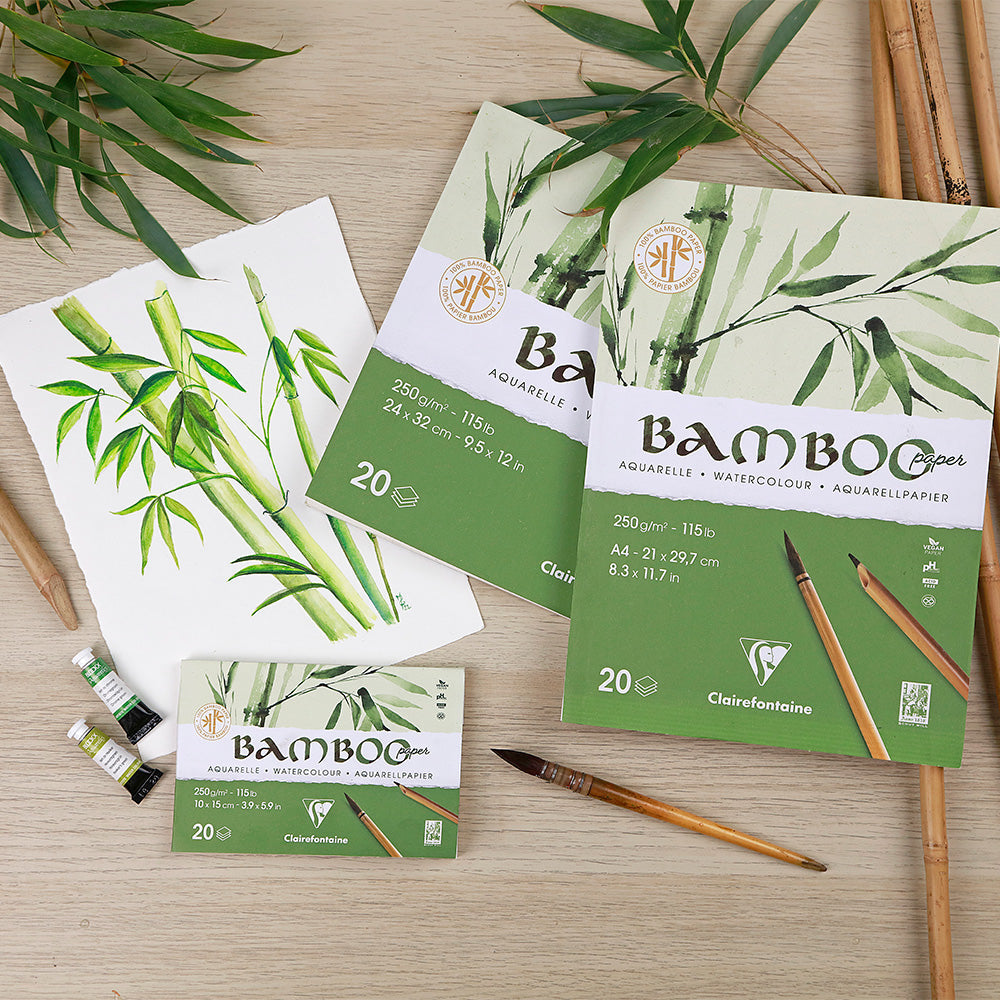 Clairefontaine Glued Notebook Pad - 15 Sheets Bamboo Paper A3 Size (8.3 x 11.7 in) for Sketching, Drawing & Calligraphy | Eco-Friendly Art Supplies for Artists & Students