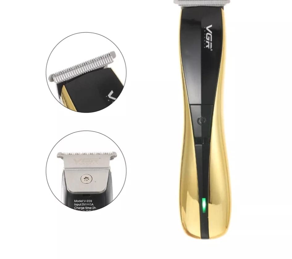 Professional USB Rechargeable Electric Hair Clipper V-939 - Cordless Hair Trimmer for Barbers & Stylists, Zero Gap Cutting for Precision Haircuts & Beard Trimming - Perfect for Salon, Home & Travel Use