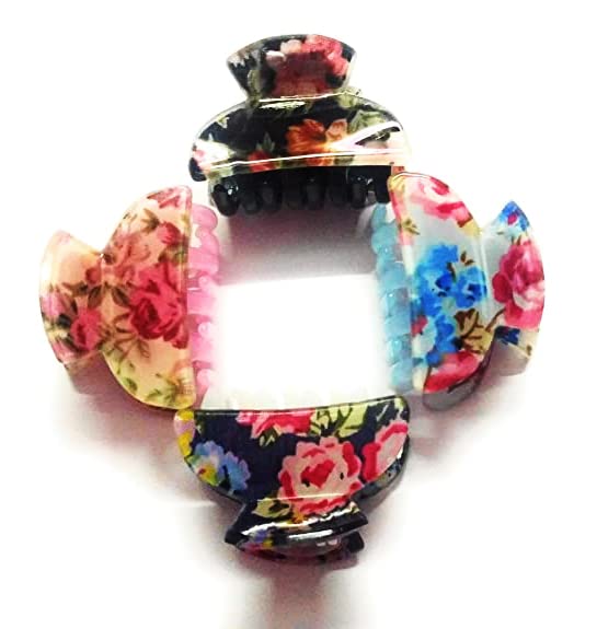 Saavi Plastic Small Hair Clutchers & Half Hair Claw Clips - 4 Pack Multi-Design Hair Clips for Women & Girls | Stylish Hair Accessories for School, Work, Parties & Everyday Use