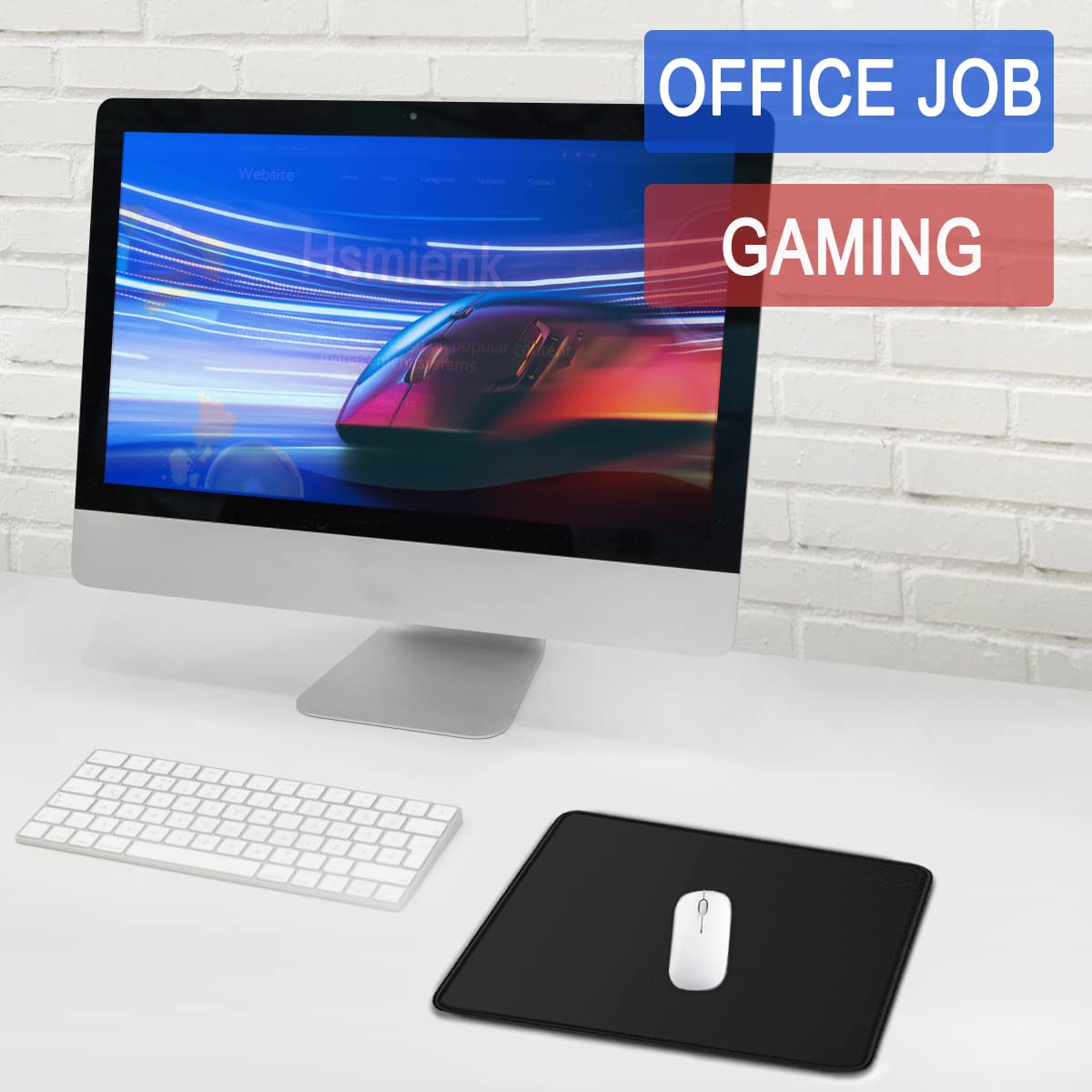 Upgraded Large Gaming Mouse Pad 30% Bigger - Non-Slip Rubber Base, Waterproof, Durable Stitched Edges - 11.8