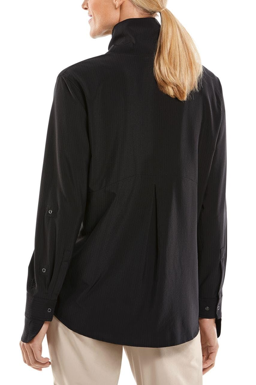 Coolibar UPF 50+ Women's Sun Protective Catona Funnel Neck Tunic Top - Lightweight UV Protection Shirt for Outdoor Activities, Beach & Travel