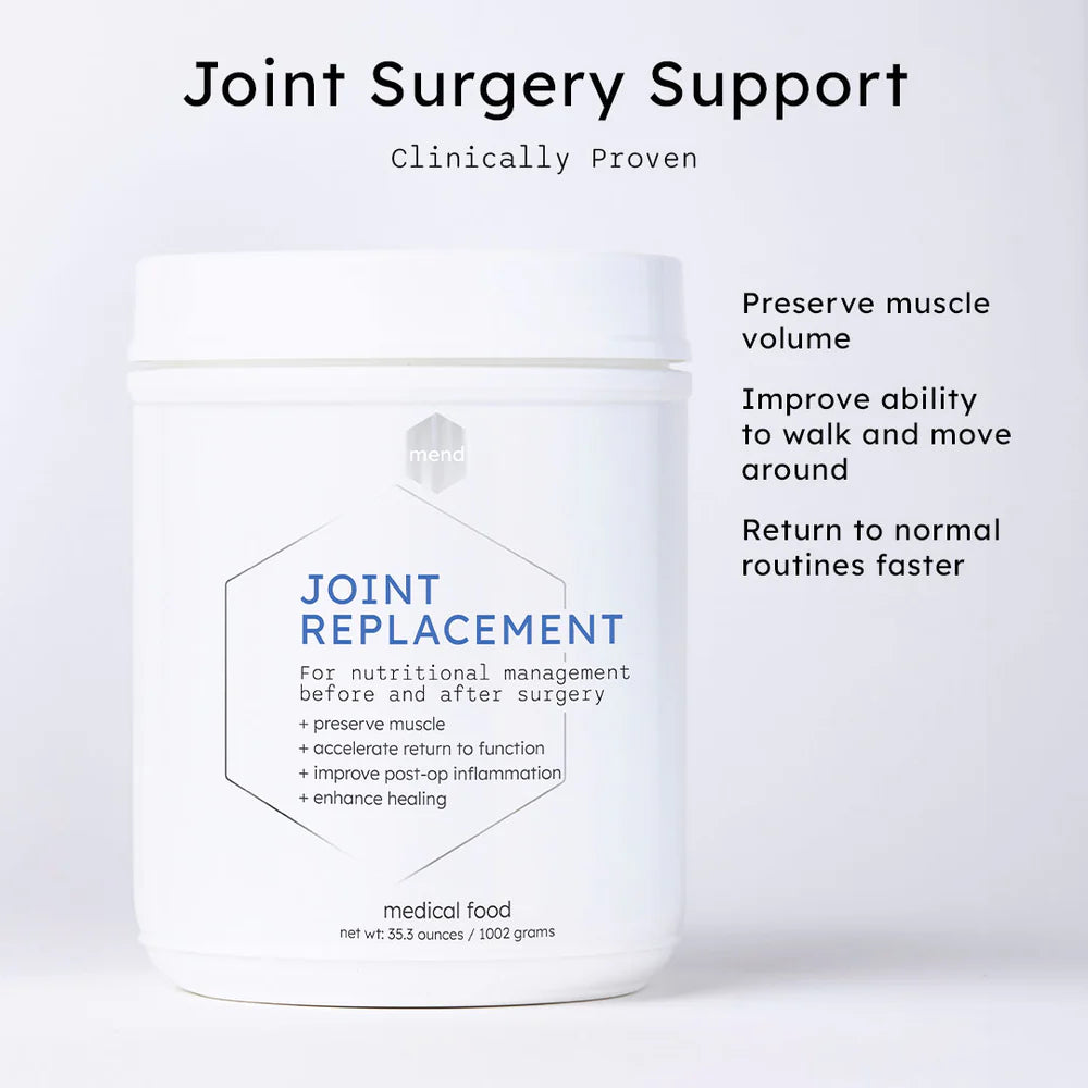 Mend Medical Food for Joint Replacement Support - Natural Joint Pain Relief & Recovery Supplement for Post-Surgery Healing - Ideal for Knee, Hip & Shoulder Replacement Patients