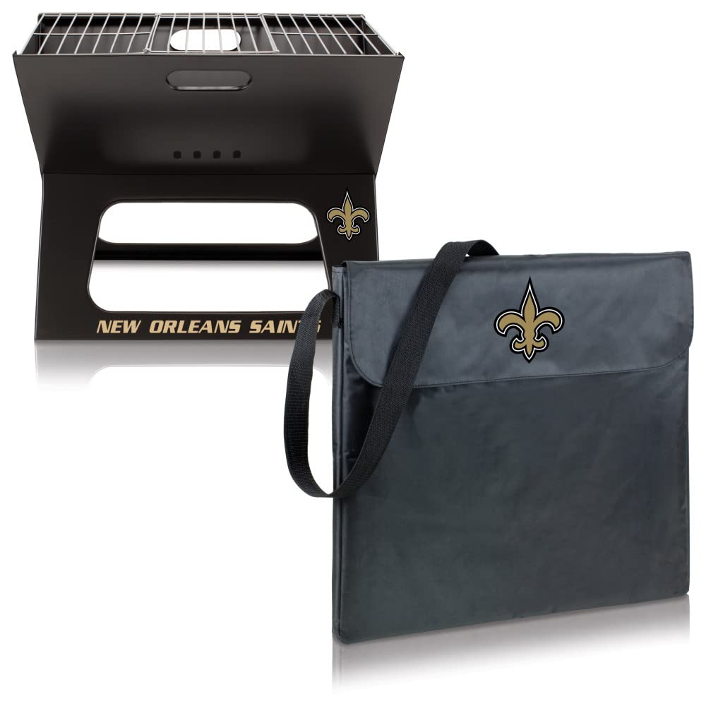 Portable NFL X-Grill Charcoal BBQ Grill for Camping, Tailgating & Outdoor Cooking - Compact Design for Picnics, Backyard Parties & Game Day Grilling