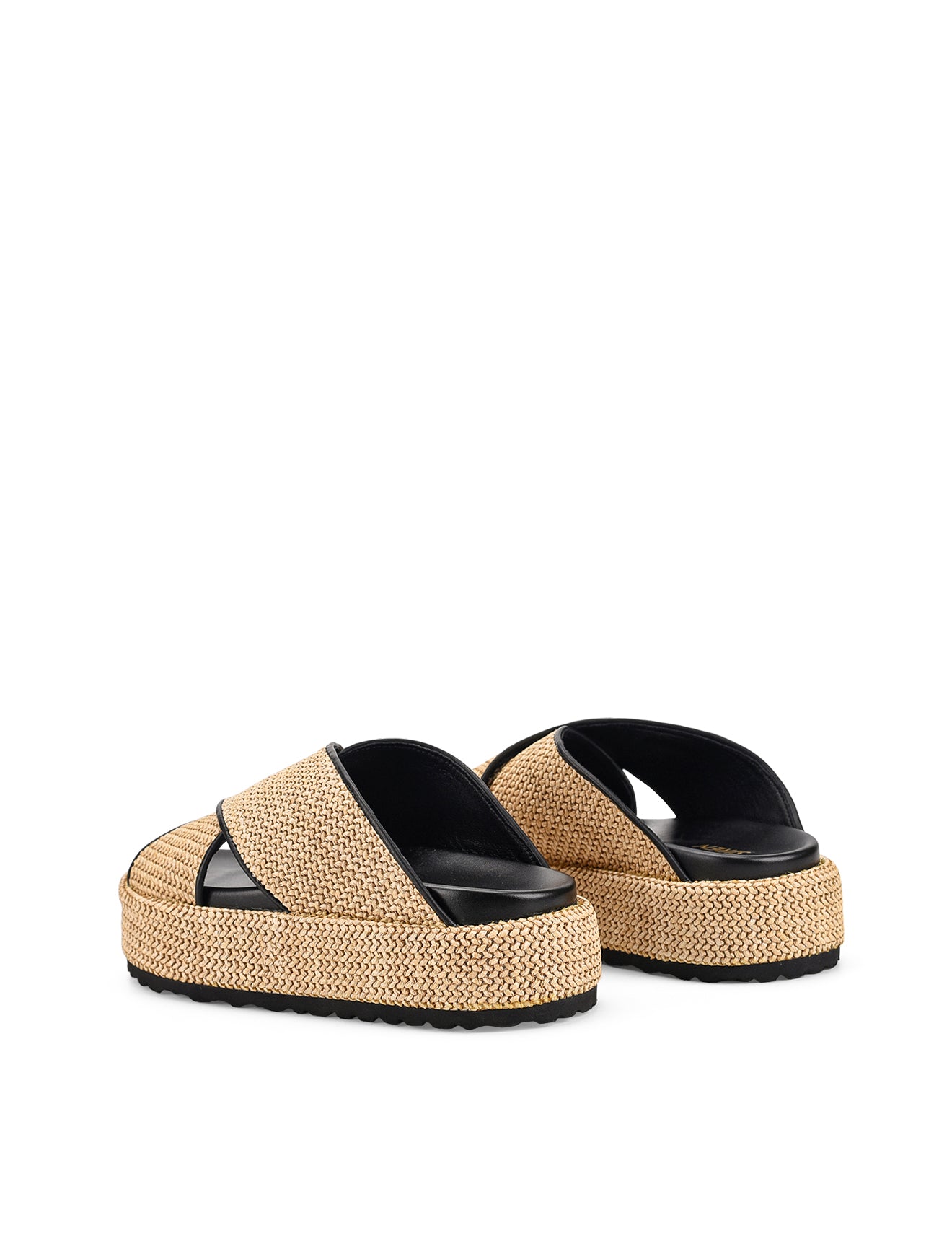 April Women's Flatform Sandals - Natural Weave & Black | Comfortable Summer Platform Sandals for Beach, Vacation and Casual Outfits