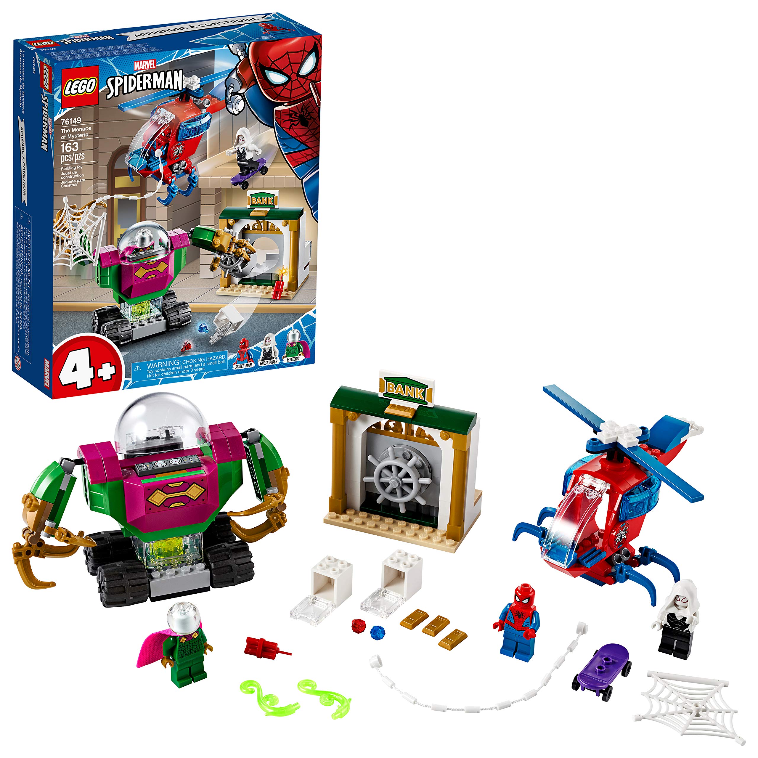 LEGO 76149 Marvel Super Heroes Spider-Man Mysterio's Menace Helicopter Toy for Preschool Kids | Fun Pretend Play & Superhero Adventures