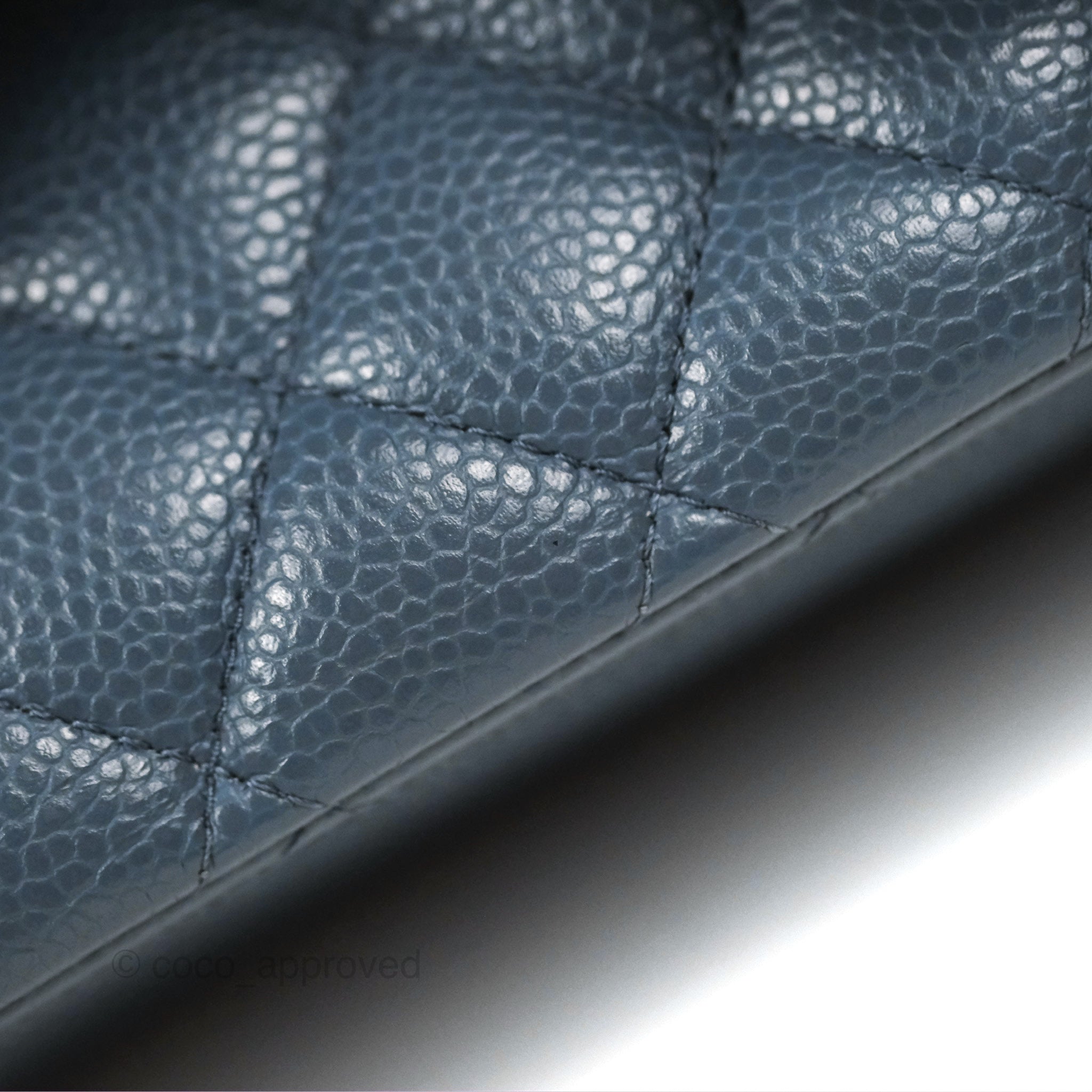 Chanel Classic Double Flap Quilted Medium/Large Handbag in Blue Caviar Leather with Silver Hardware - Perfect for Work, Evening Events & Luxury Fashion Accessories