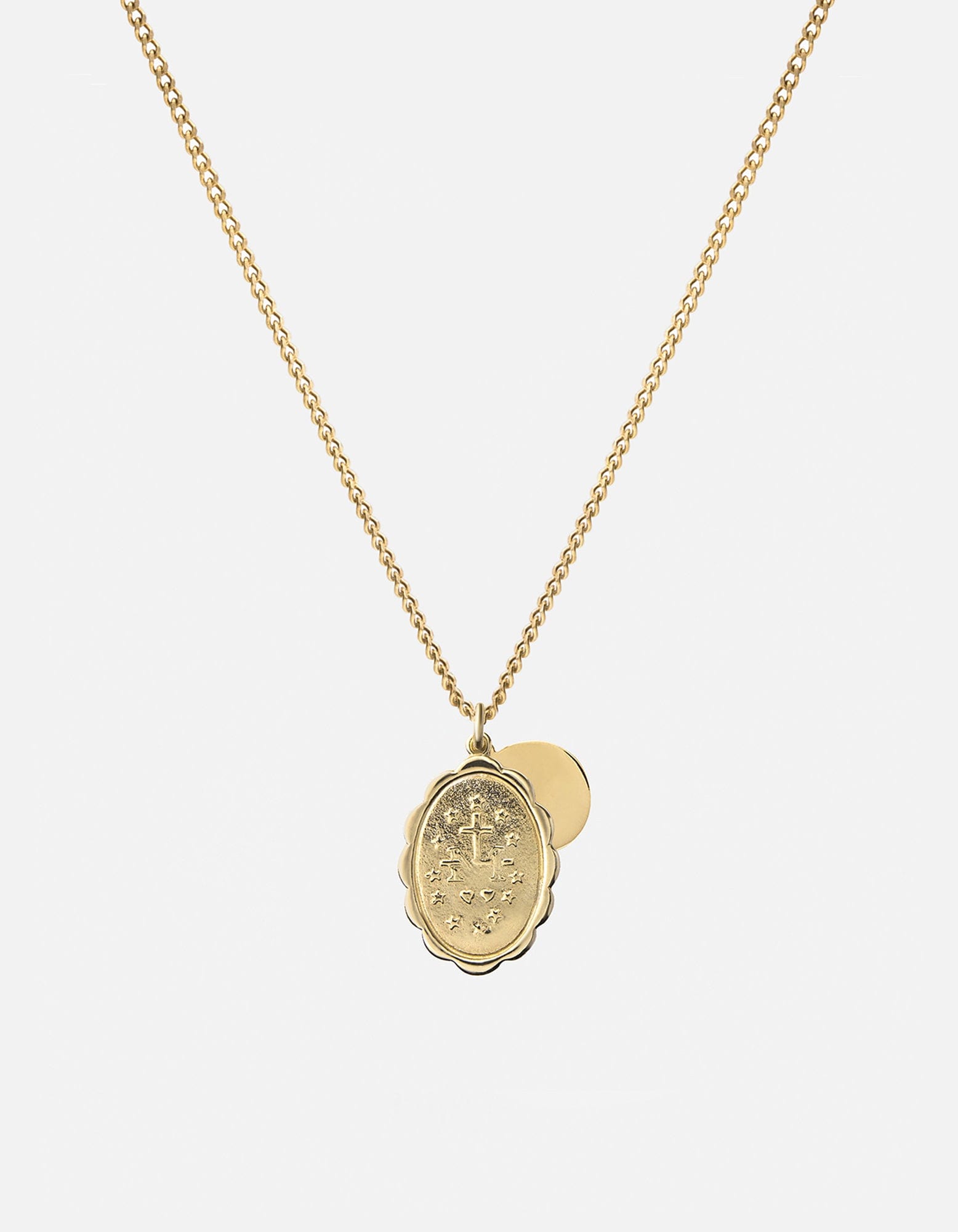 Mini Saints Necklace - 14K Gold Vermeil & Genuine Sapphire Pendant - Perfect for Gifts, Baptism, First Communion & Everyday Wear