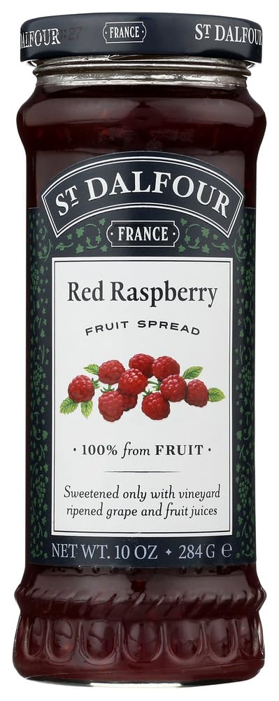St Dalfour Organic Red Raspberry Fruit Spread - All Natural, No Preservatives | Perfect for Toast, Yogurt & Desserts