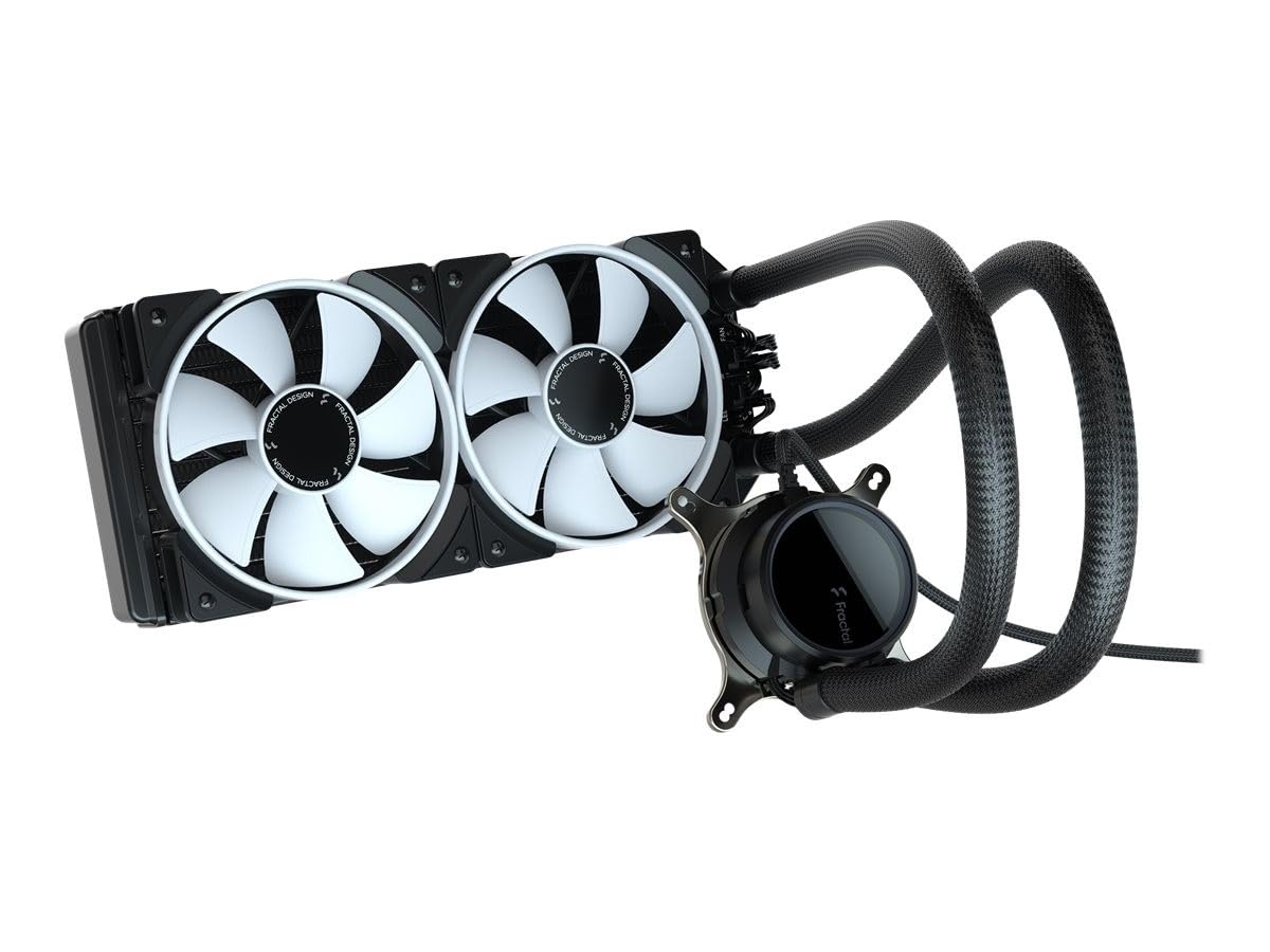 Fractal Design Celsius+ S24 Prisma PWM ARGB 240mm AIO Liquid CPU Cooler - Silent Performance, Slim Radiator, RGB Lighting - Perfect for Gaming PCs and High-Performance Workstations