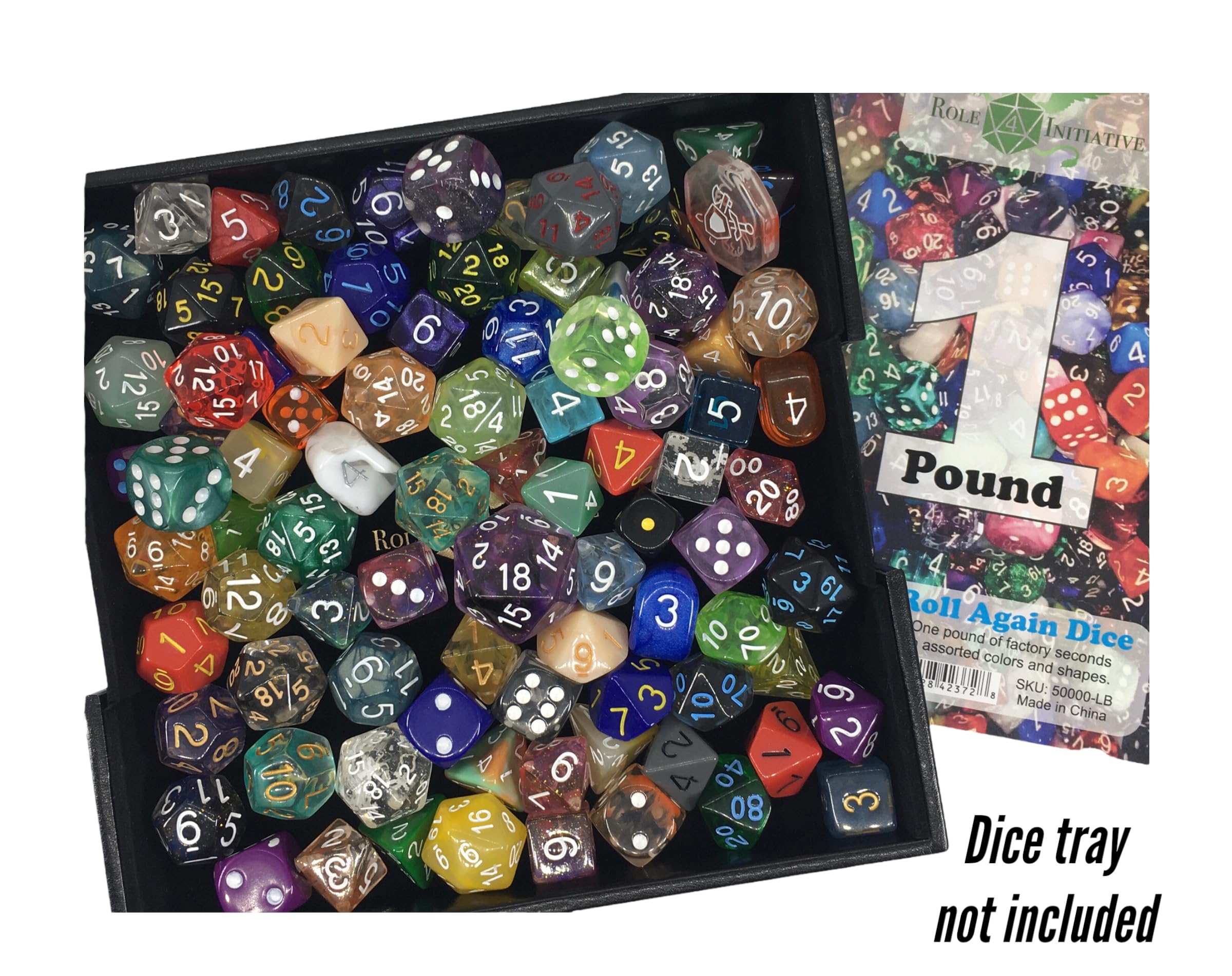 Roll Again Bulk Dice Set - 0.5 LB Mixed Colors & Shapes for D&D, Board Games, Casino Night, and Party Favors