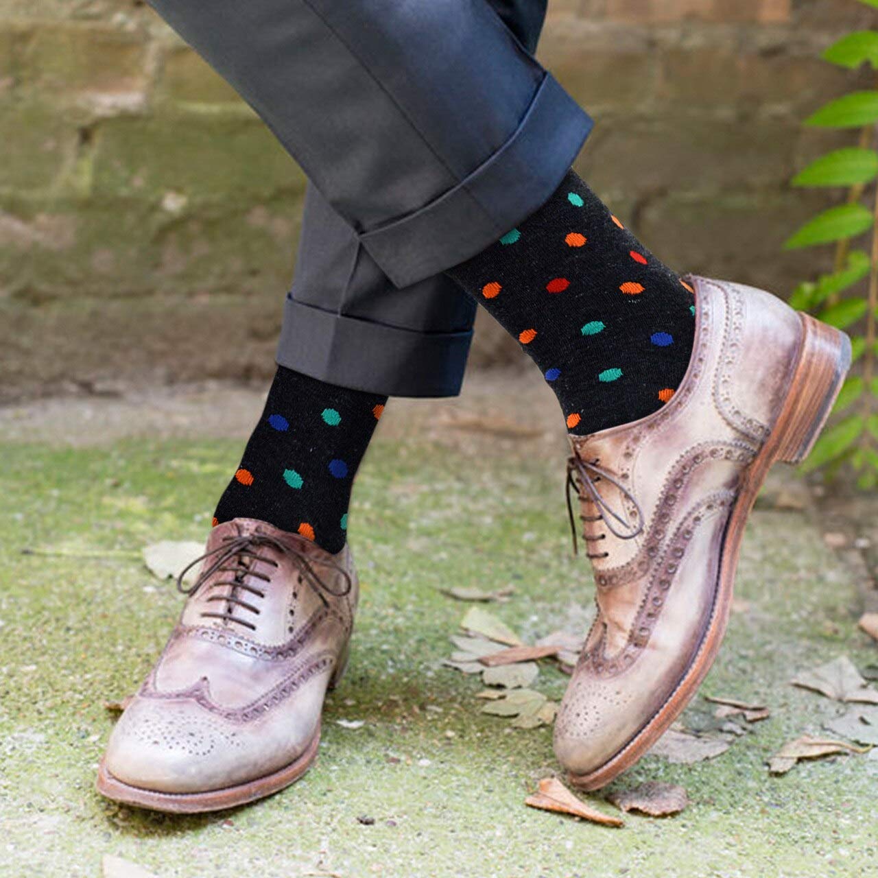 Stylish Men's Dress Socks - Fashionable Patterned Crew Socks with Argyle & Colorful Designs - Perfect for Office, Formal Events & Casual Wear