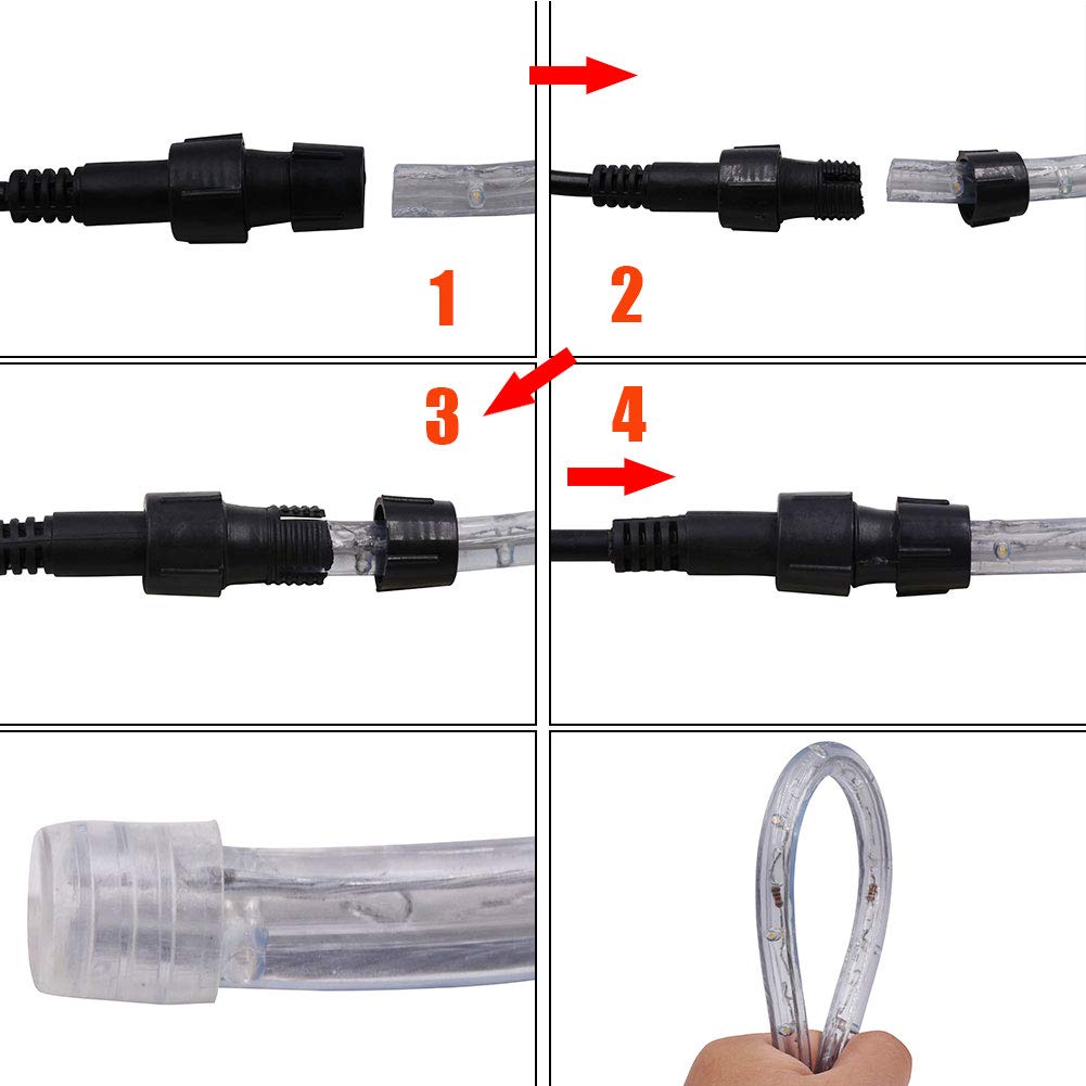 XUNATA 33ft LED Rope Lights - 1/2
