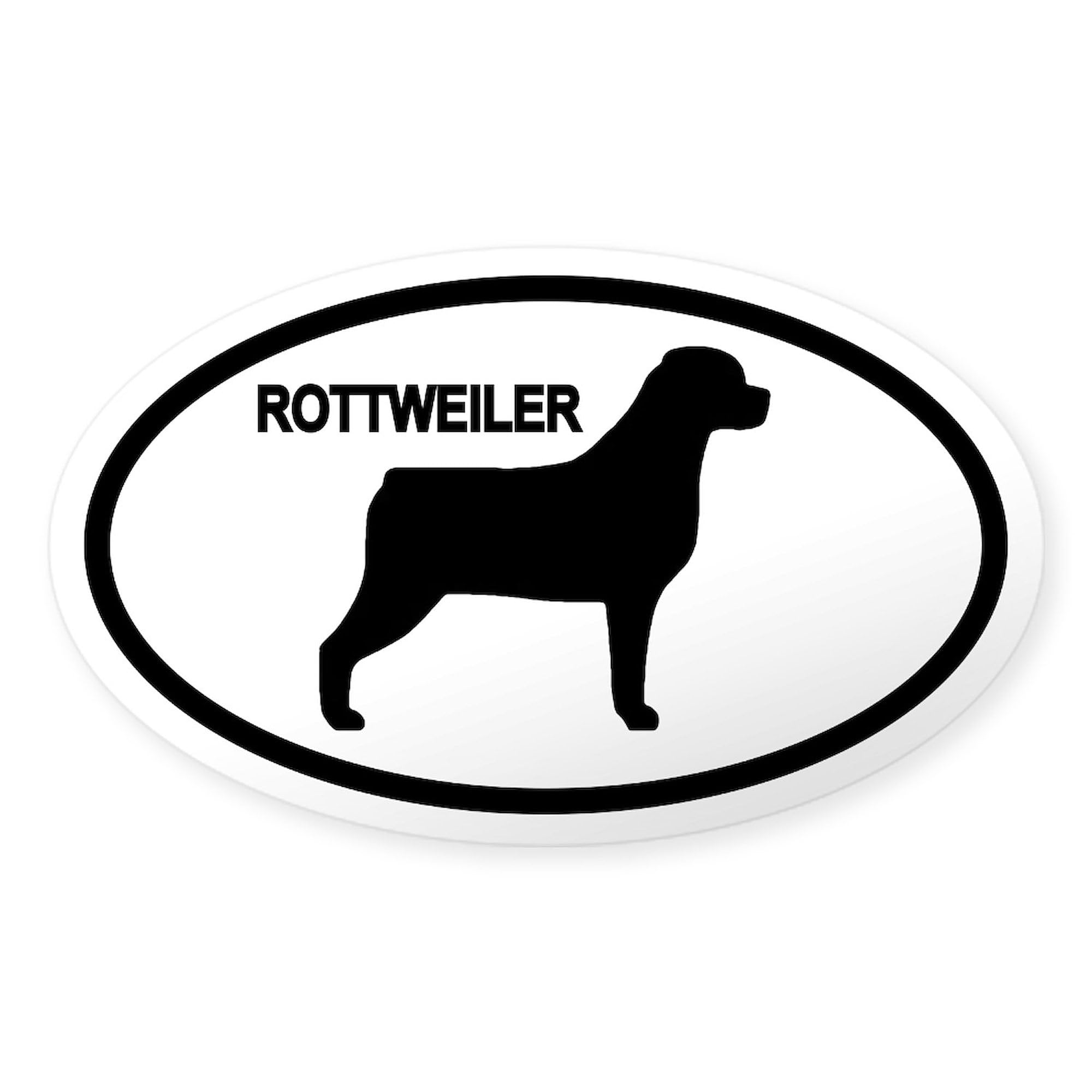 Rottweiler Oval Car Sticker - Durable Bumper Decal for Cars & Laptops