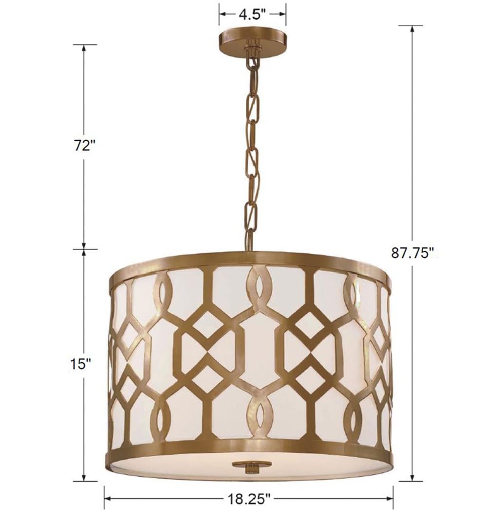 Crystorama Libby Langdon Jennings 3-Light Aged Brass Chandelier - Elegant Dining Room Lighting Fixture for Modern Farmhouse & Traditional Home Decor