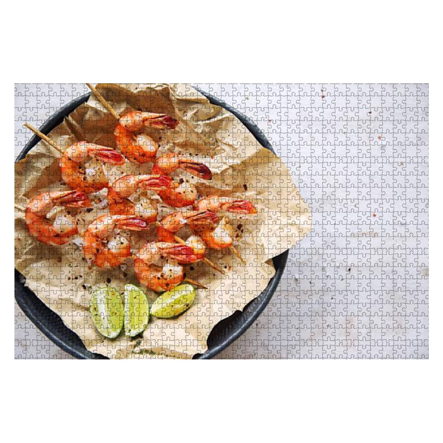 1000-Piece Wooden Jigsaw Puzzle - Grilled Shrimps Art, DIY Educational Puzzle for Kids & Adults, Stress Relief Toy, Creative Home Decor - Perfect for Family Game Nights, Birthday Gifts & Classroom Activities