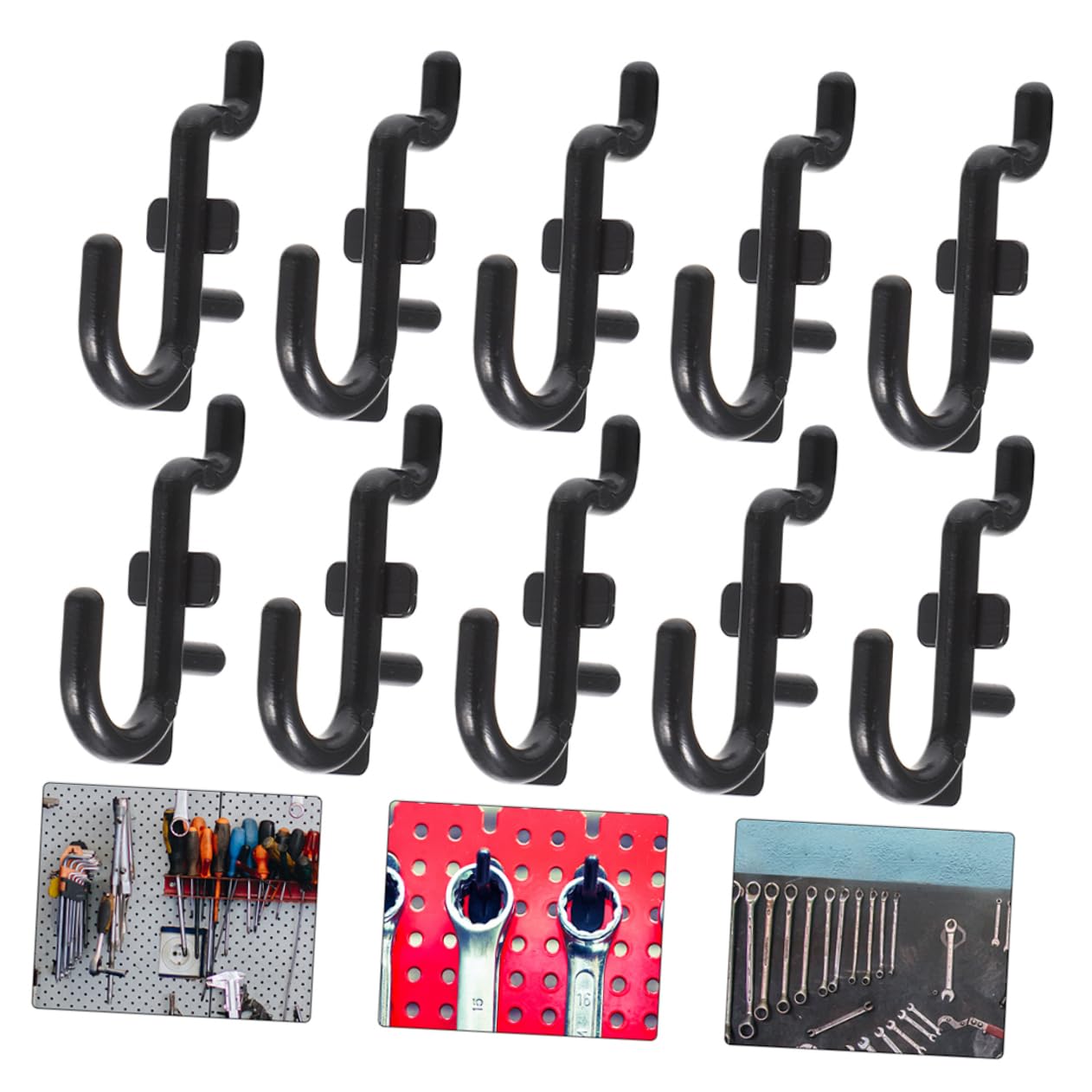 Veemoon 30-Piece Garage Storage Hook Set - Universal Tool Organizer Pegboard Hooks, Durable Plastic Tool Holder for DIY, Home & Workshop Organization (Perfect for Wall-Mounted Tool Storage & Garage Shelving Systems)