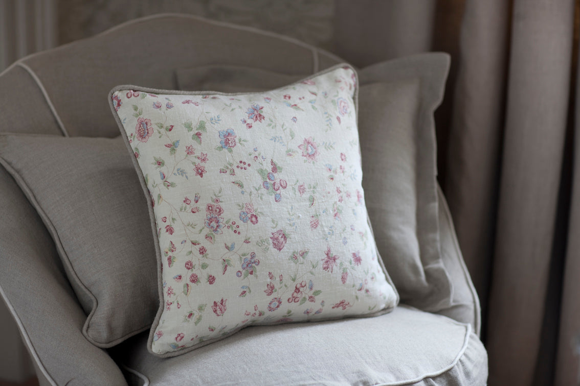 Premium Framboise Linen & Double Aged Ivory Fabric - Perfect for Luxury Home Decor, Upholstery, and DIY Craft Projects