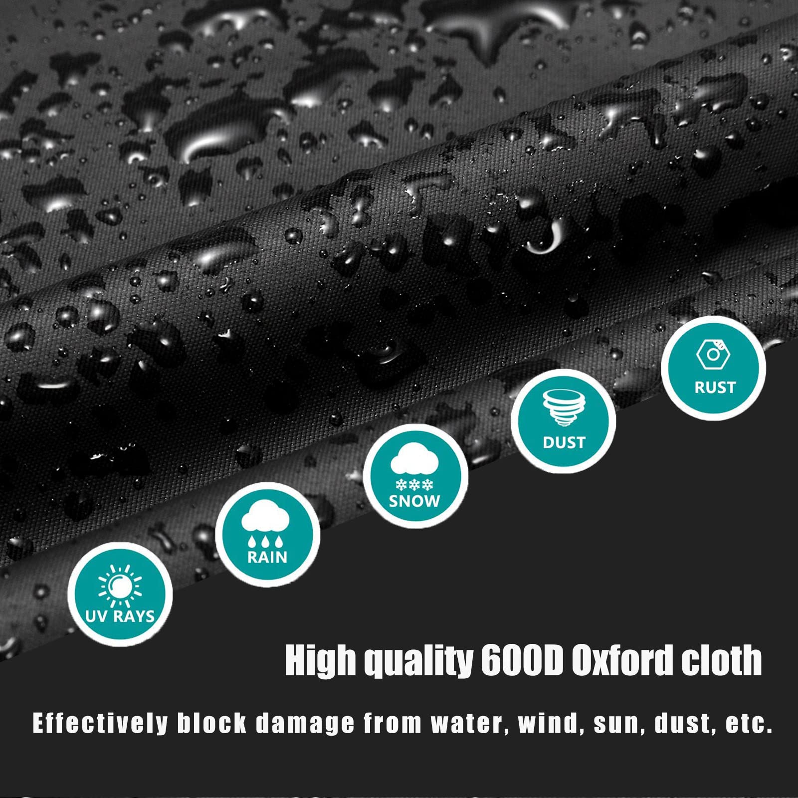 Waterproof Patio Hanging Egg Chair Cover - Silver & Black Swing Chair Cover with Zipper for Outdoor Egg-Shaped Hanging Chairs - Durable Two-Seater Sofa Protection (54