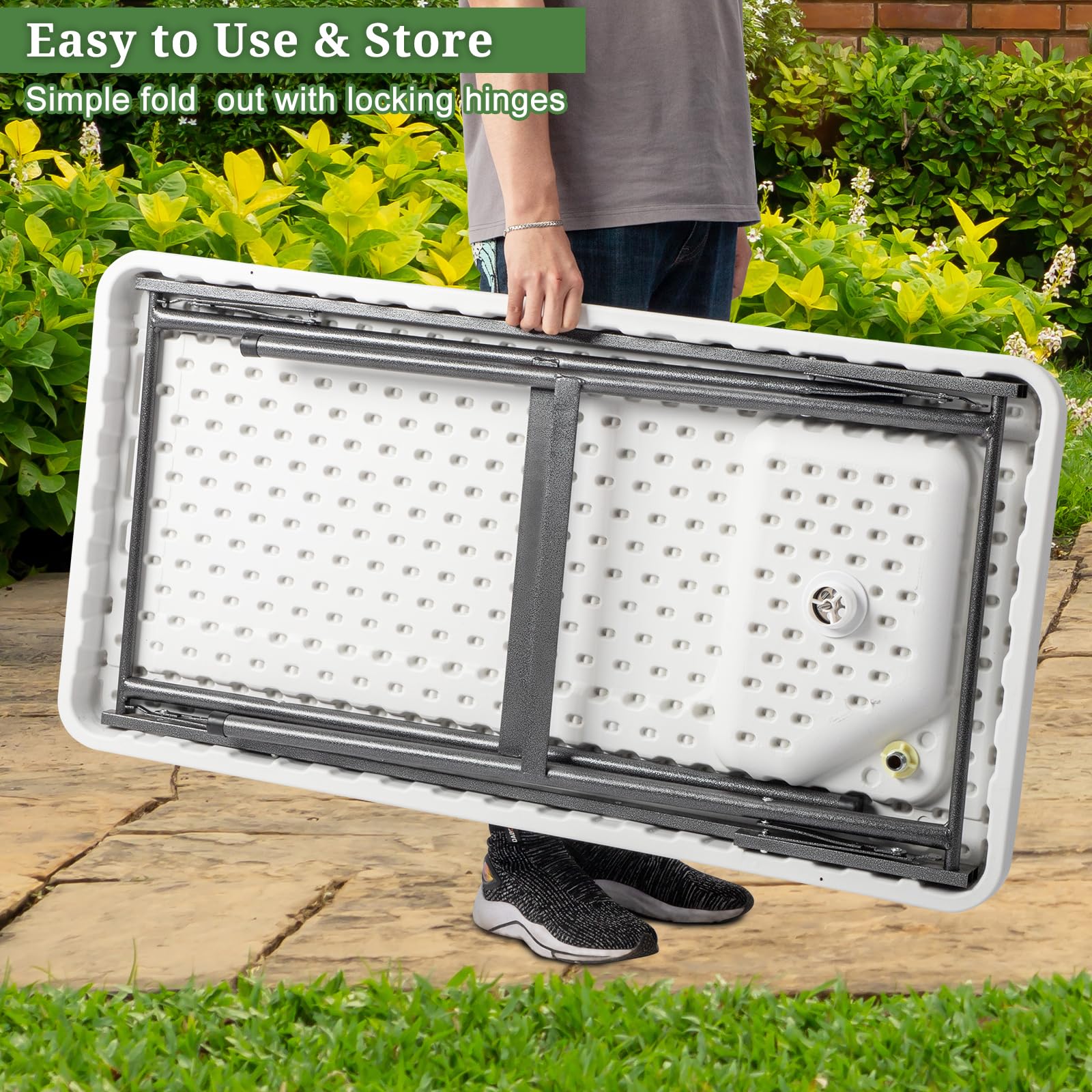 Upgraded VINGLI Folding Fish Cleaning Table with Sink - Portable Camping Sink Table with Grid Rack & Sprayer - Fish Fillet Cutting Table with Drainage Hose for Outdoor Cooking, Backyard BBQ, Camping & Fishing Trips