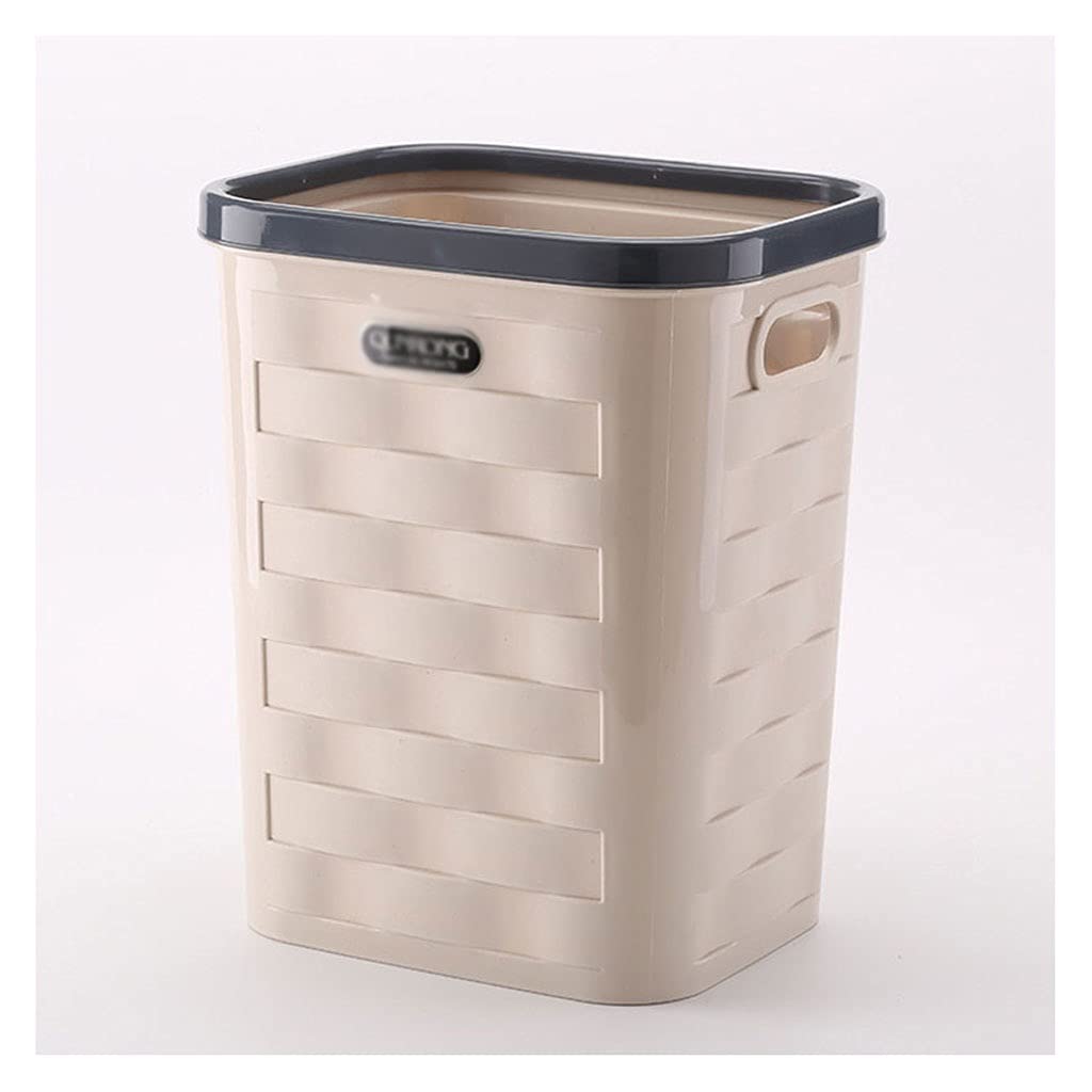 8L Plastic Waste Paper Basket - CHENXIANGTA8 Household Trash Can for Kitchen, Bathroom, Living Room & Bedroom | Creative Simple Design Without Cover | Ideal for Home, Office & Dorm Use (Color: Black)
