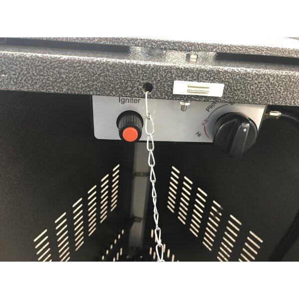 Commercial Outdoor Patio Heater with Tall Triangle Glass Tube - Perfect for Restaurants, Hotels, and Backyard Gatherings