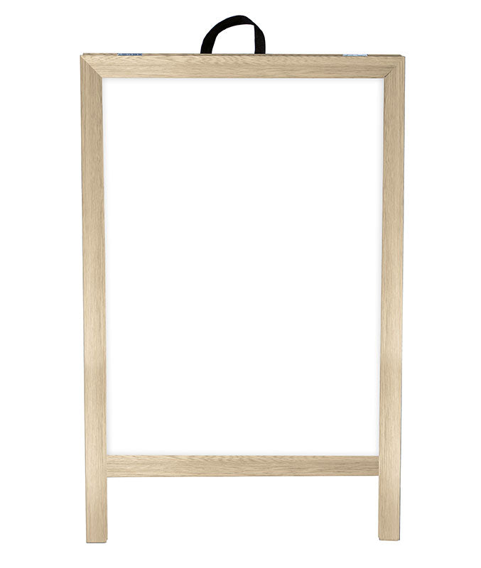 Double Sided A-Frame Sidewalk Dry Erase Whiteboard with Natural Wood Frame - Perfect for Outdoor Advertising, Restaurant Menus, and Retail Signage