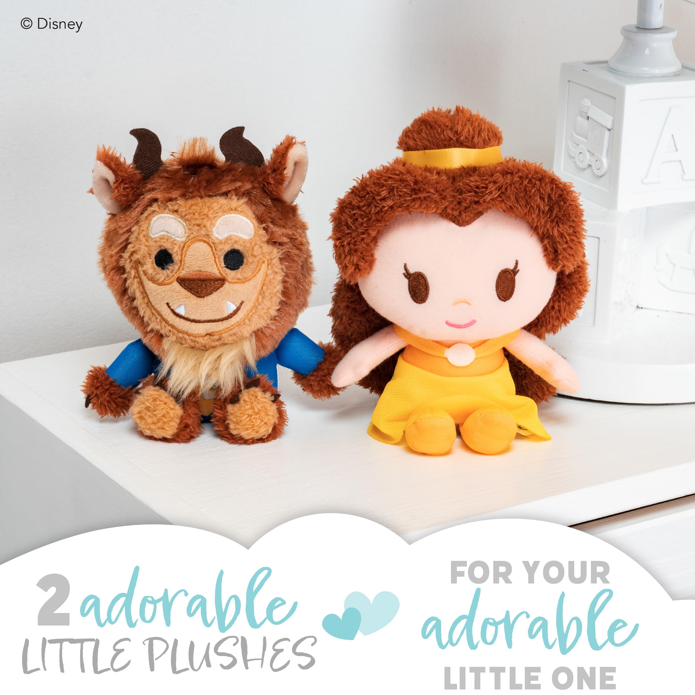 Disney Baby Beauty and The Beast Belle and Beast Plush Toy Set - 7 Inch Stuffed Animals for Toddlers & Kids, Soft Cuddly Toys for Boys & Girls | Perfect for Nursery Decor, Birthday Gifts, and Disney Themed Playtime