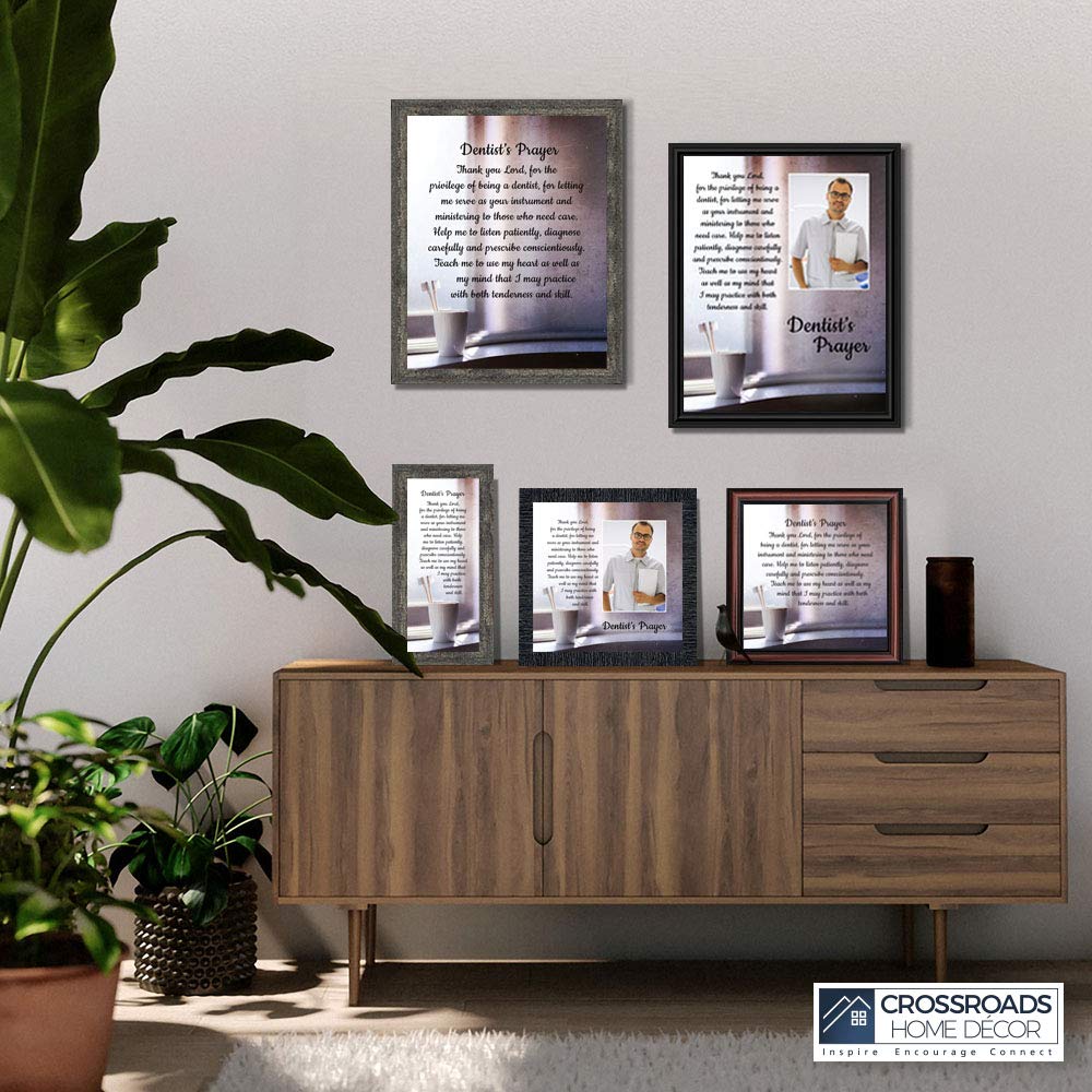 Crossroads Home Décor The Dentist Prayer Picture Frame – Elegant Dental Office Wall Art for Waiting Rooms, Exam Rooms & Gifts (8727W) – Perfect for Clinics, Offices & Inspirational Décor