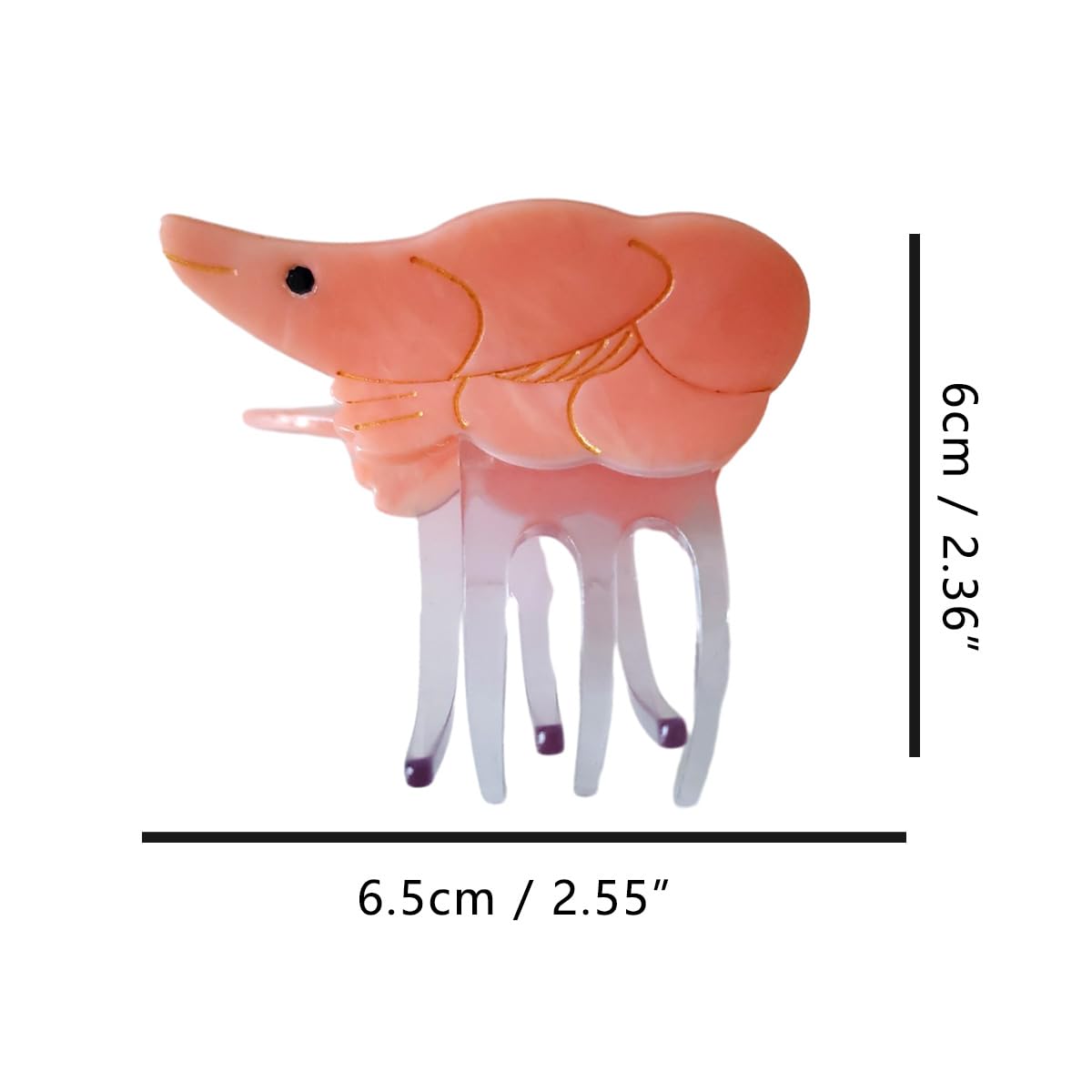 Shrimp Claw Hair Clip - Acetate Hair Clips for Women - Small Hair Claw Clips for Fine Hair - Perfect for Ponytails, Buns & Everyday Hairstyles