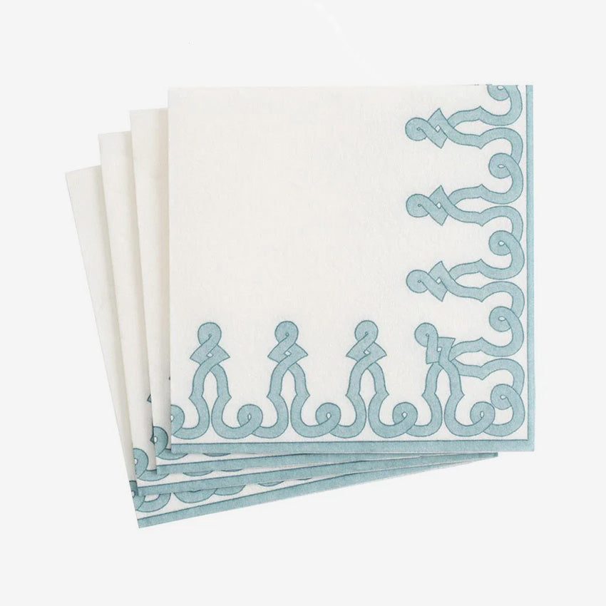 Caspari Dessin Passementerie Napkin Set - Elegant Embroidered Linen Napkins for Fine Dining & Special Occasions