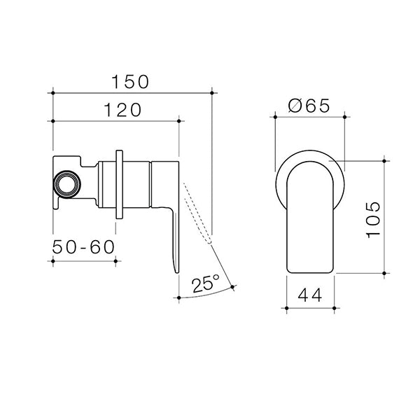 Caroma Urbane II Round Gunmetal Bath and Shower Mixer - Modern Bathroom Faucet for Luxury Showers and Relaxing Baths