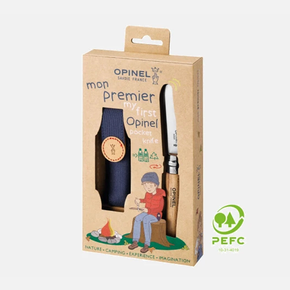 Opinel My First Opinel Knife with Belt Holster - Perfect for Kids, Camping, and Outdoor Adventures