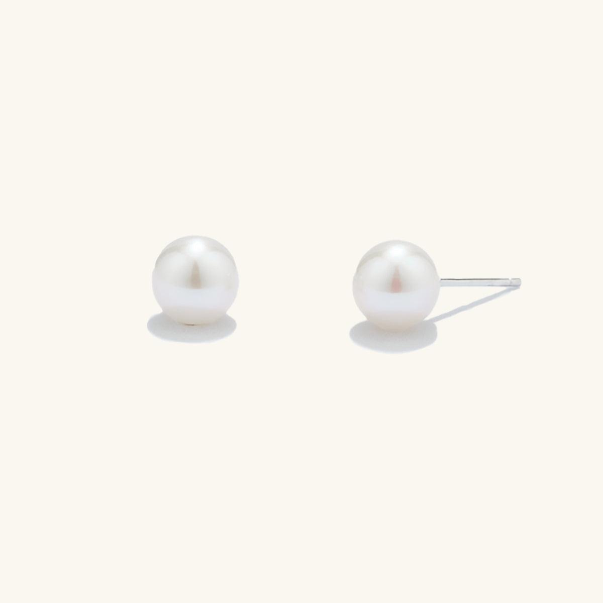 AAA Freshwater Pearl Stud Earrings 7-7.5mm - Classic Elegant Jewelry for Women, Perfect for Weddings, Parties & Daily Wear