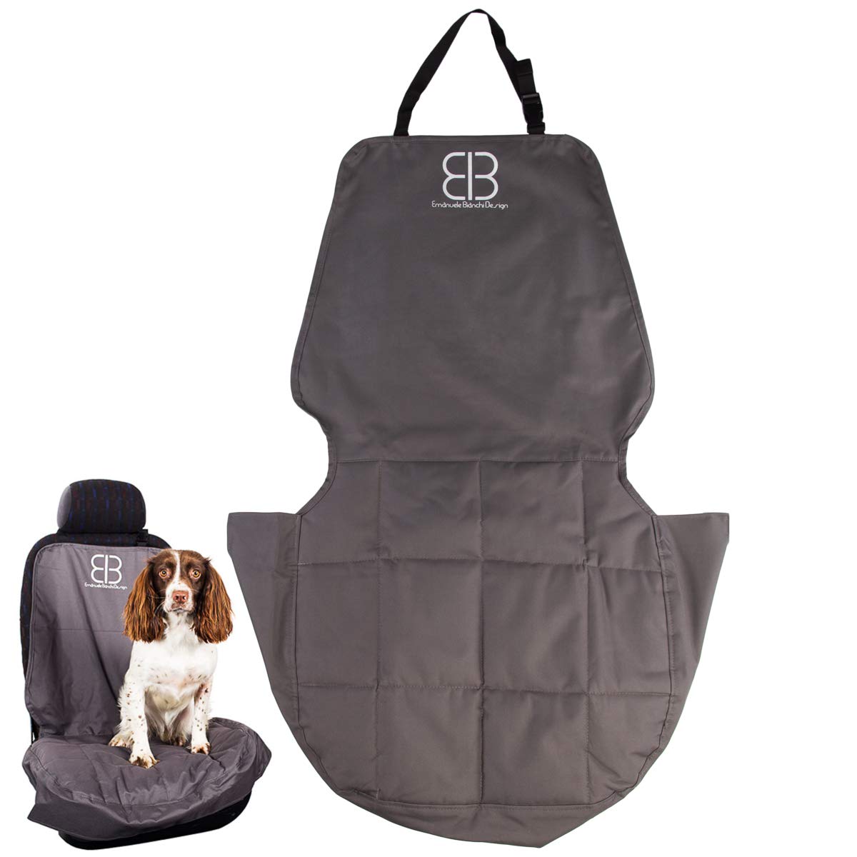 Petego Car Front Seat Protector for Dogs - Waterproof & Nonslip Pet Seat Cover, Universal Fit for Most Vehicles - Perfect for Travel, Road Trips & Daily Commutes (Anthracite)