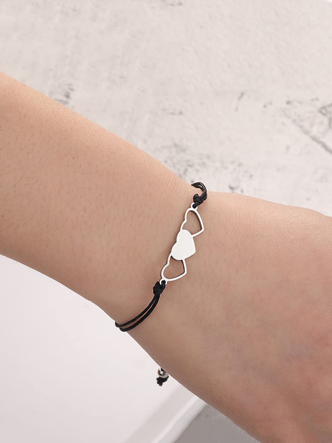 Yellow Chimes Bracelet for Women & Girls - Heart Shaped Silver Friendship Bracelet Set | Fashionable BFF Gift for Best Friend | Perfect for Birthdays, Anniversaries & Everyday Wear
