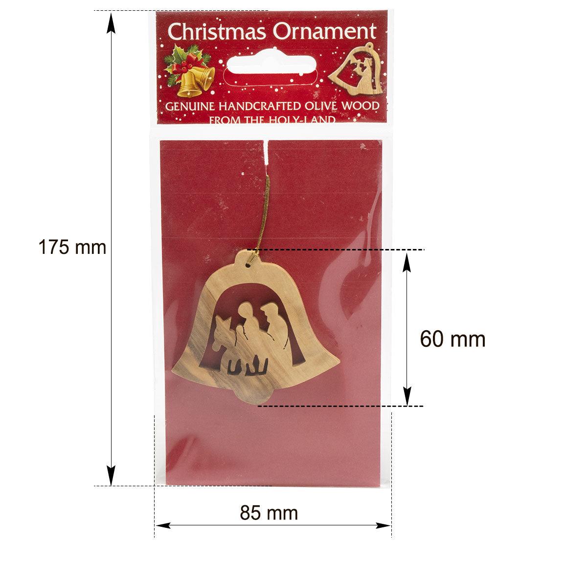 Handmade Olive Wood Christmas Ornament Bell - Nativity Scene Decor for Tree, Gift & Holiday Home Decoration | Perfect for Xmas, Church & Family Celebrations
