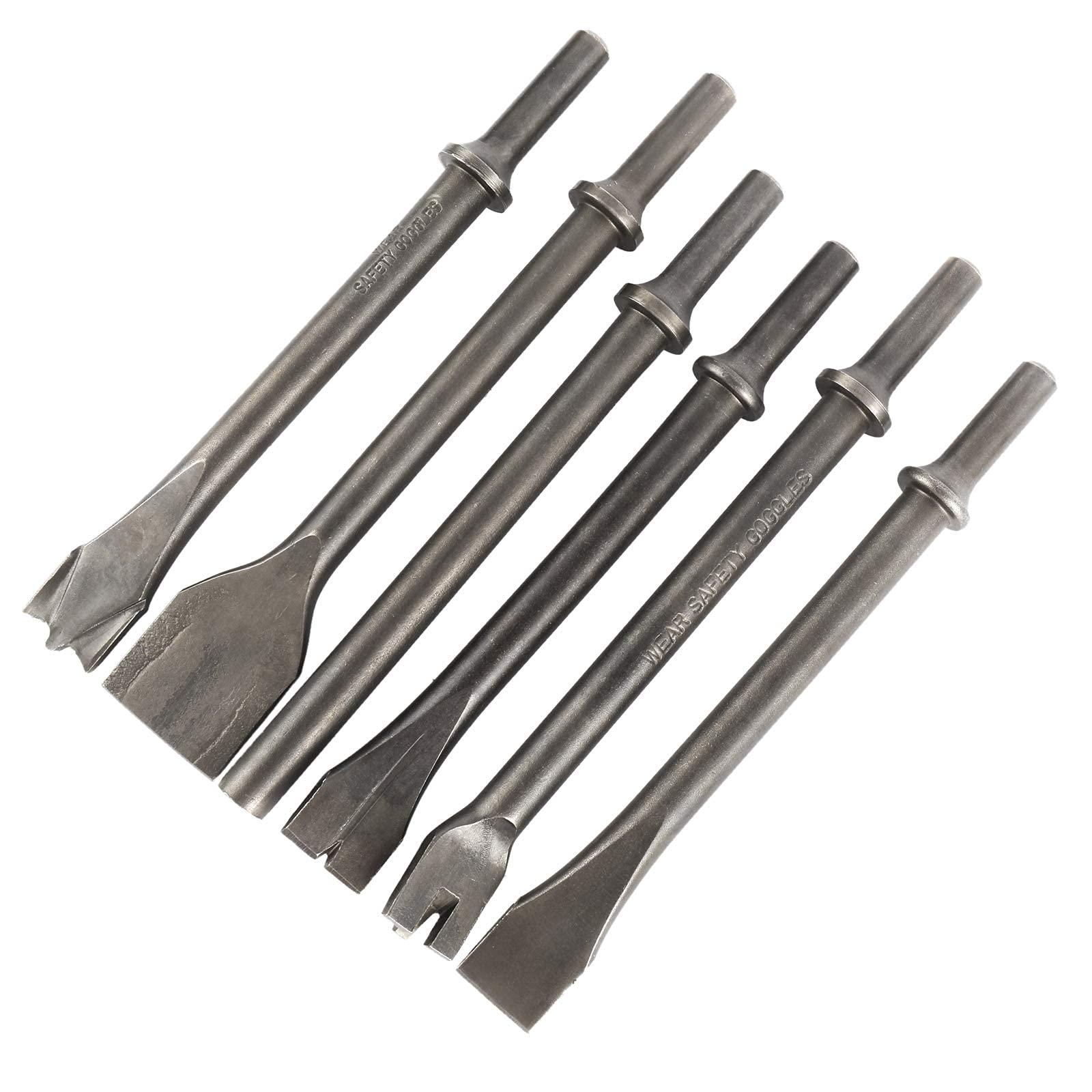KUNTEC 9-Piece Pneumatic Chisel Tool Set - Air Hammer Punch & Chipping Bits with 0.39