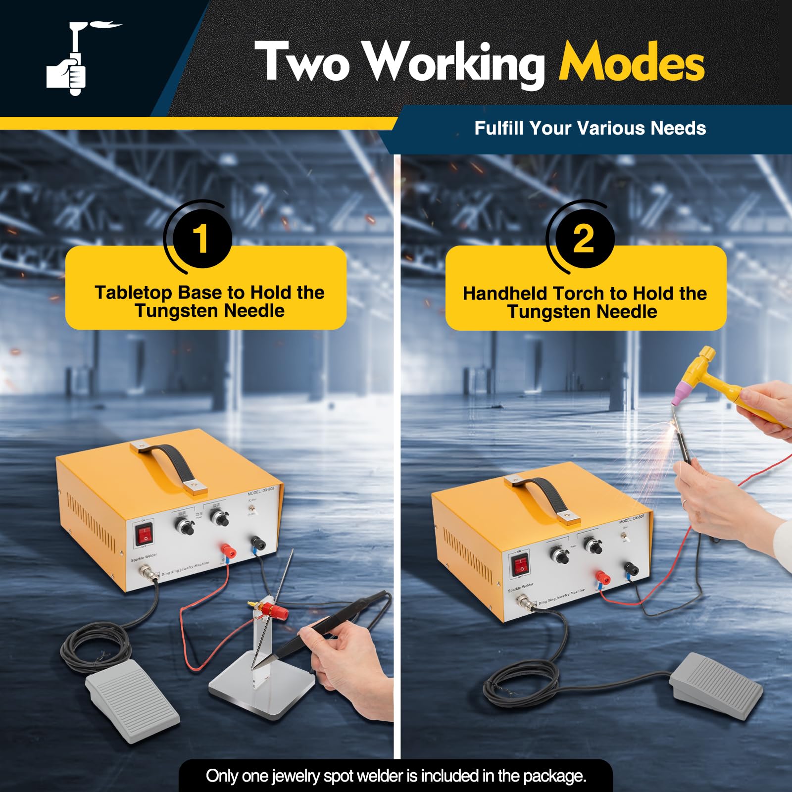 Professional 110V 80A Portable Jewelry Spot Welder Machine with Foot Pedal - Pulse Sparkle Welding for Gold, Silver, Steel & Platinum - Perfect for Jewelry Making, Repair and Small Metal Crafts